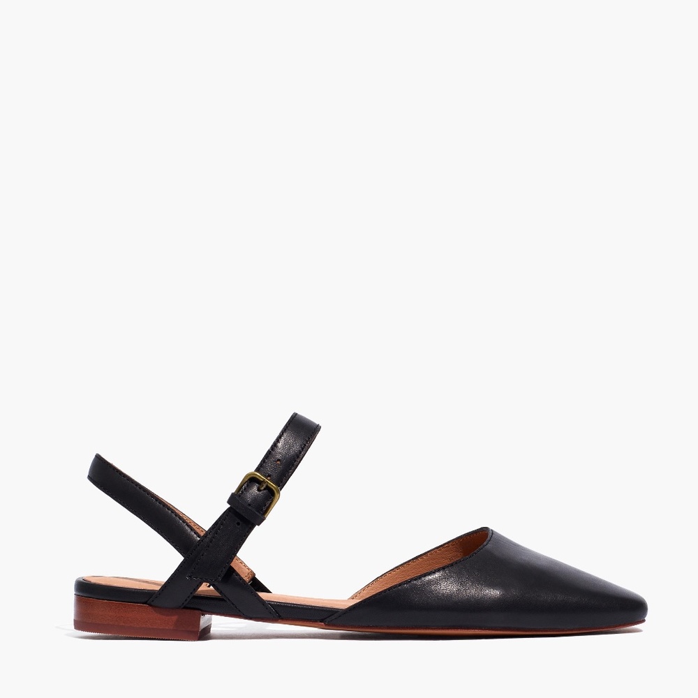 New MADEWELL The Jeanne Slingback Flat in Leather - Black - Picture 2 of 4
